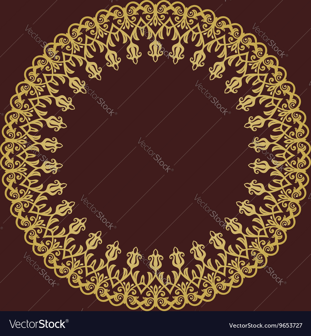 Floral Modern Round Frame Royalty Free Vector Image