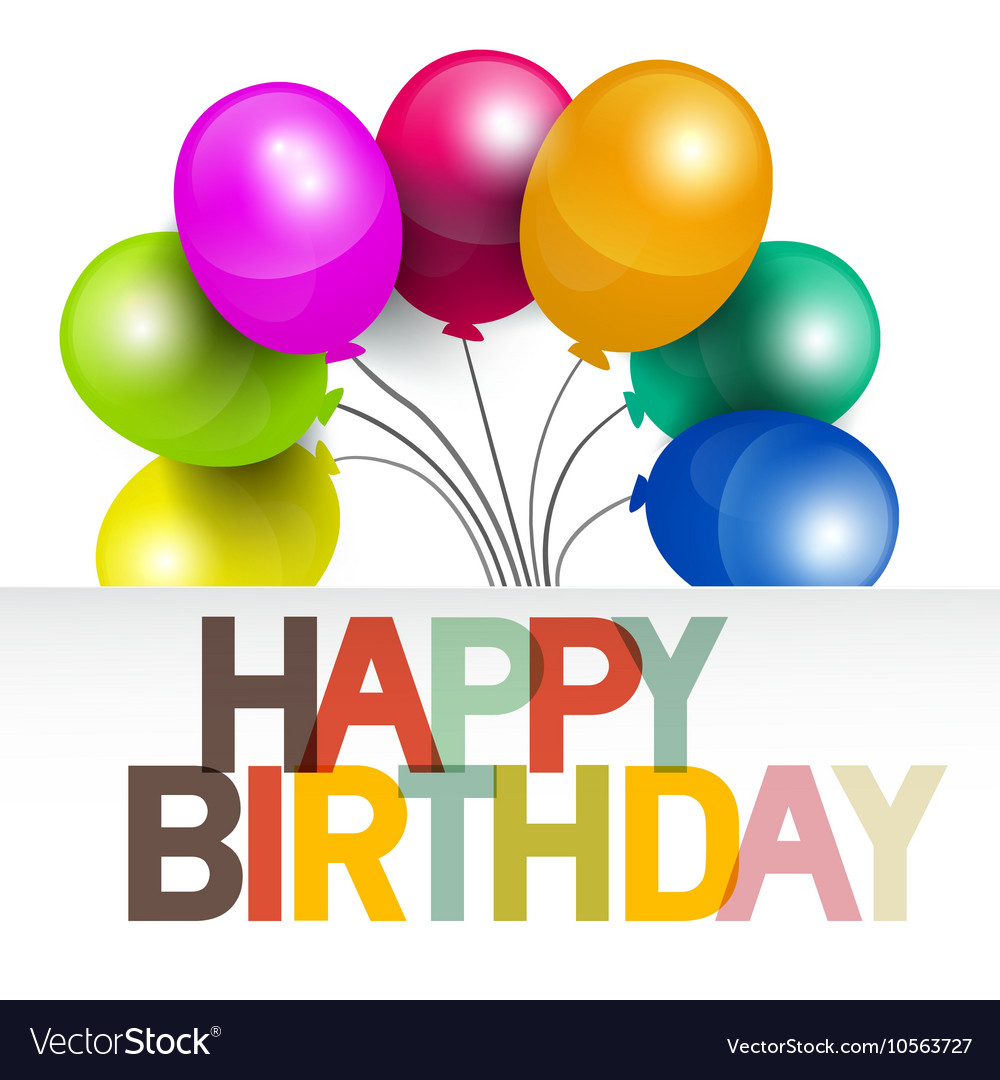 Happy birthday birthday card with colorful Vector Image