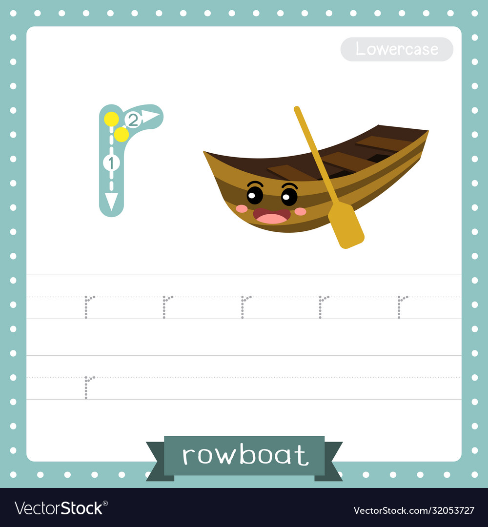 letter r lowercase tracing practice worksheet vector image