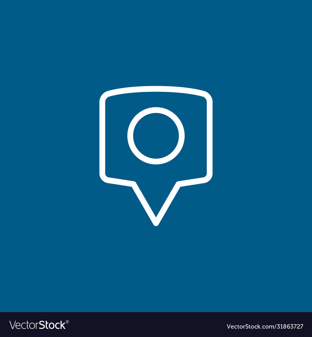 Locator line icon on blue background flat