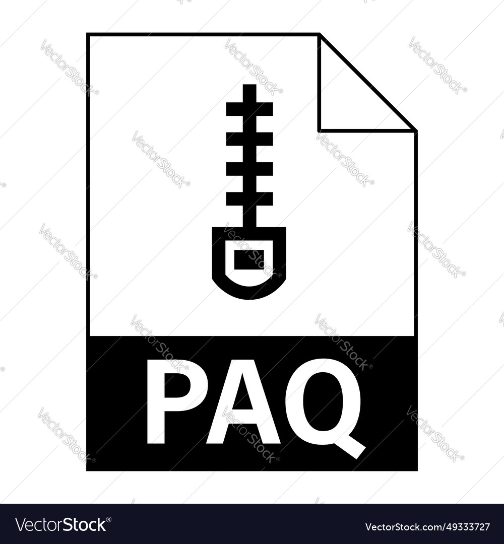 Modern flat design of paq archive file icon