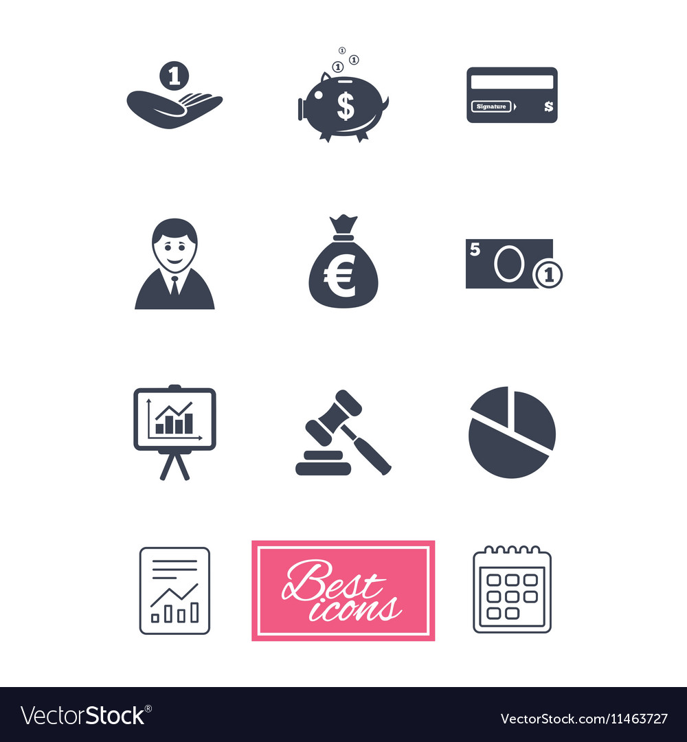 Money cash and finance icons piggy bank sign