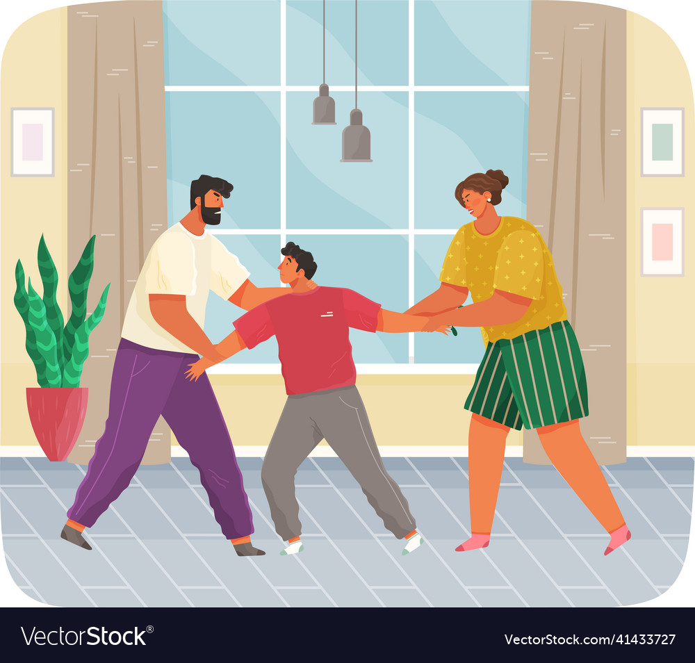 Problems And Conflict In Family Fight And Arguing Vector Image