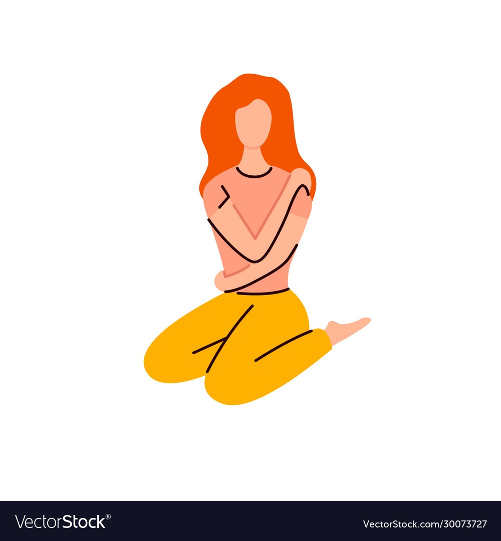 Sad Depressed Young Woman Sitting On Floor And Vector Image 0753