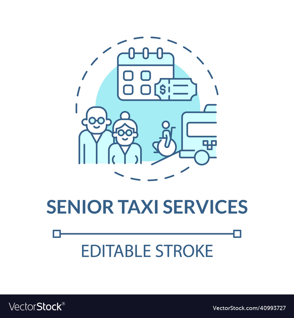 Senior Taxi Service Türkis Konzept-Ikone