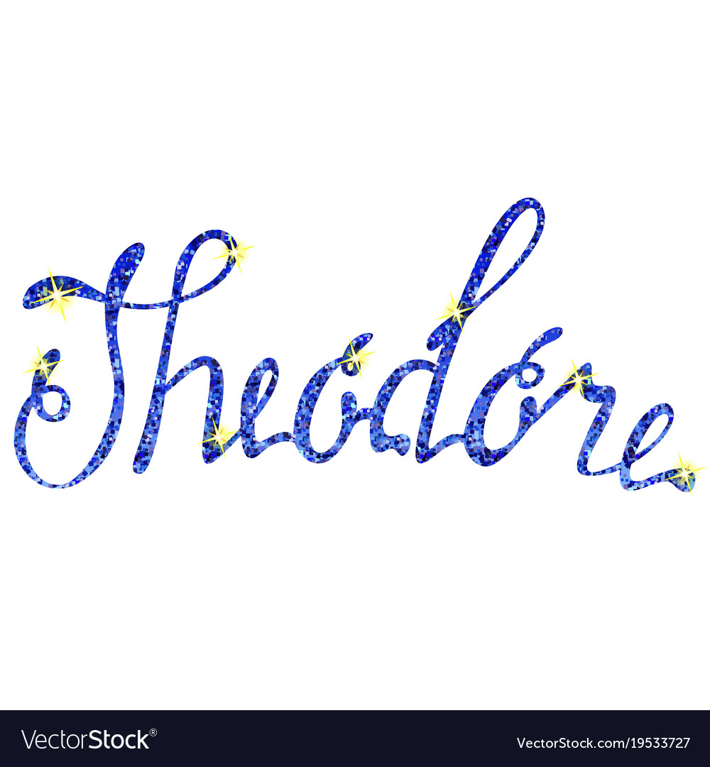 theodore-name-lettering-tinsels-royalty-free-vector-image