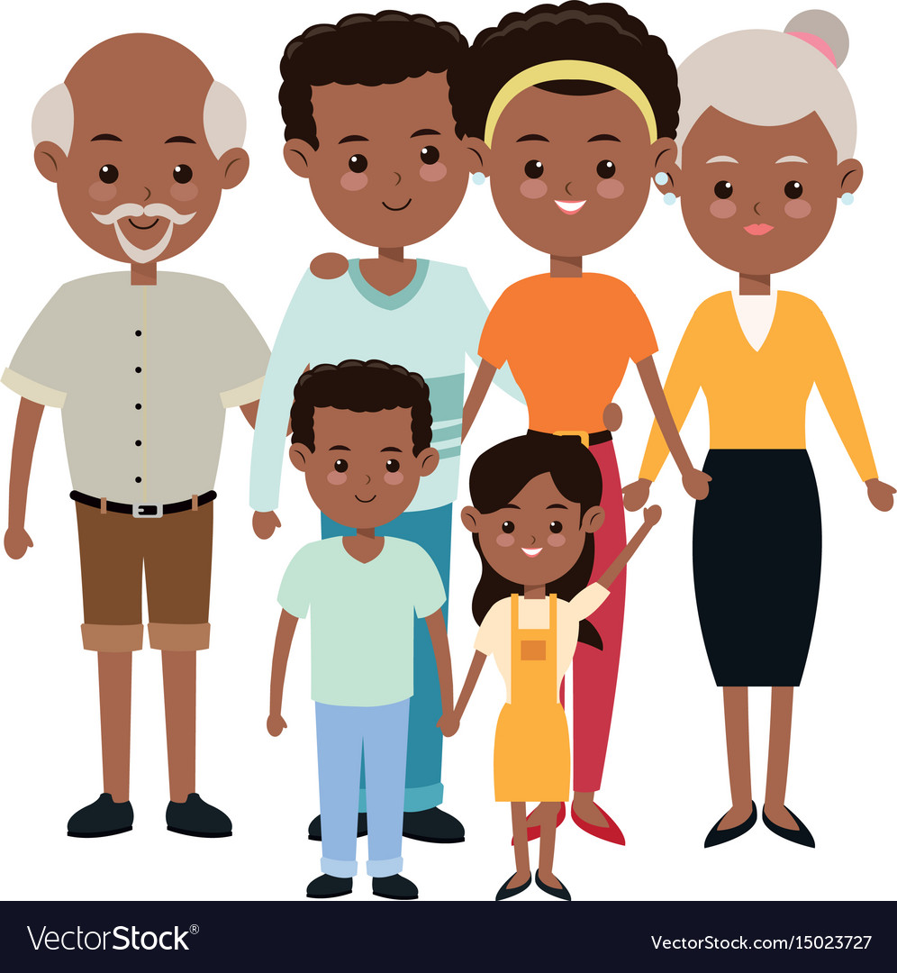 Very Adorable Big Family Portrait Including Vector Image