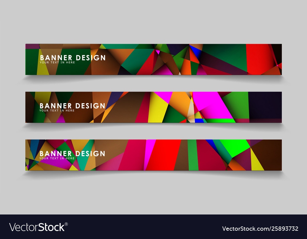 Abstract rectangular banners with colorful