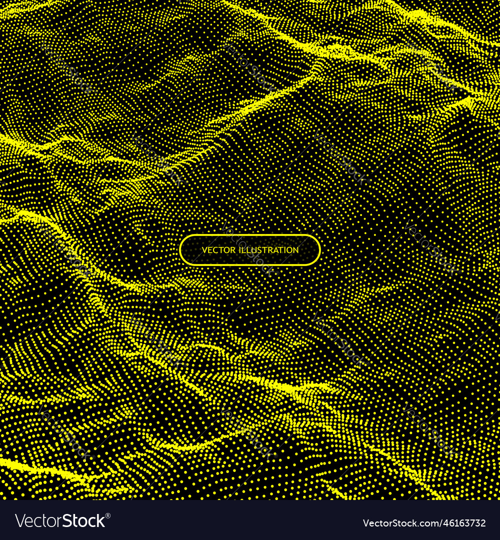 Array with dynamic particles yellow abstract Vector Image