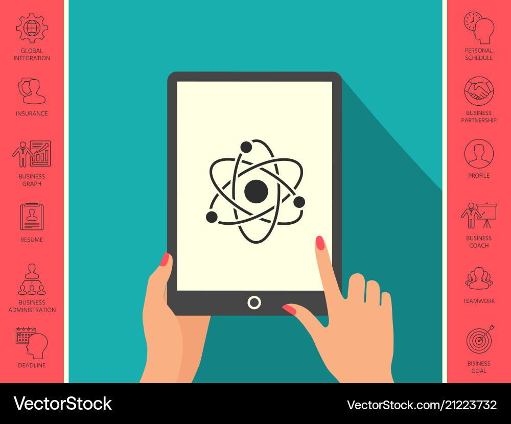 Atom symbol - science icon Royalty Free Vector Image
