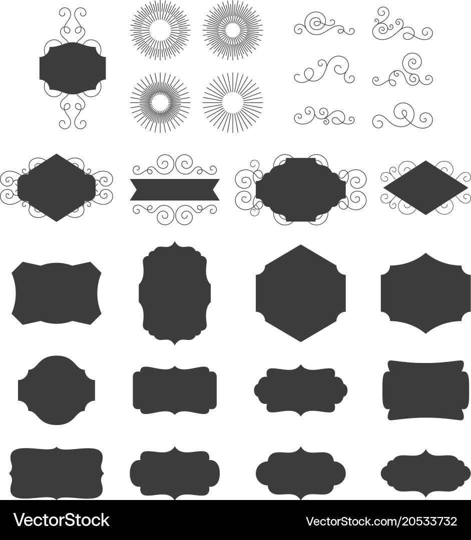 Black frames set Royalty Free Vector Image - VectorStock