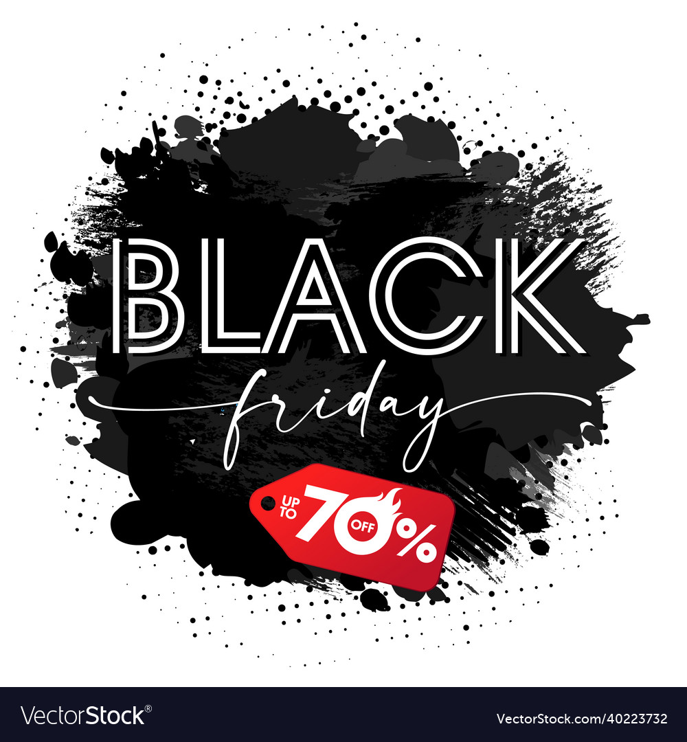 Black friday brush and ink grunge banner