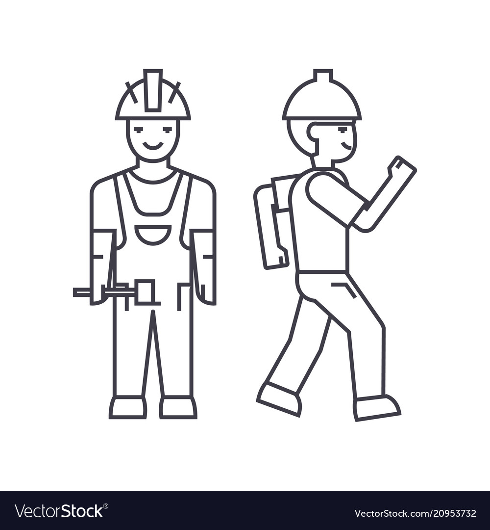 Builder man Royalty Free Vector Image - VectorStock