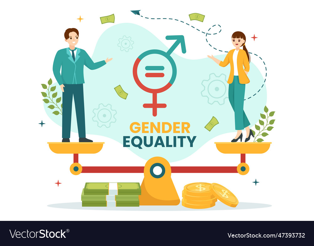 Gender equality with men and women character Vector Image