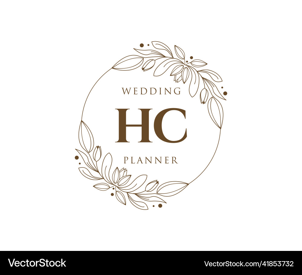 Hc initials letter wedding monogram logos Vector Image