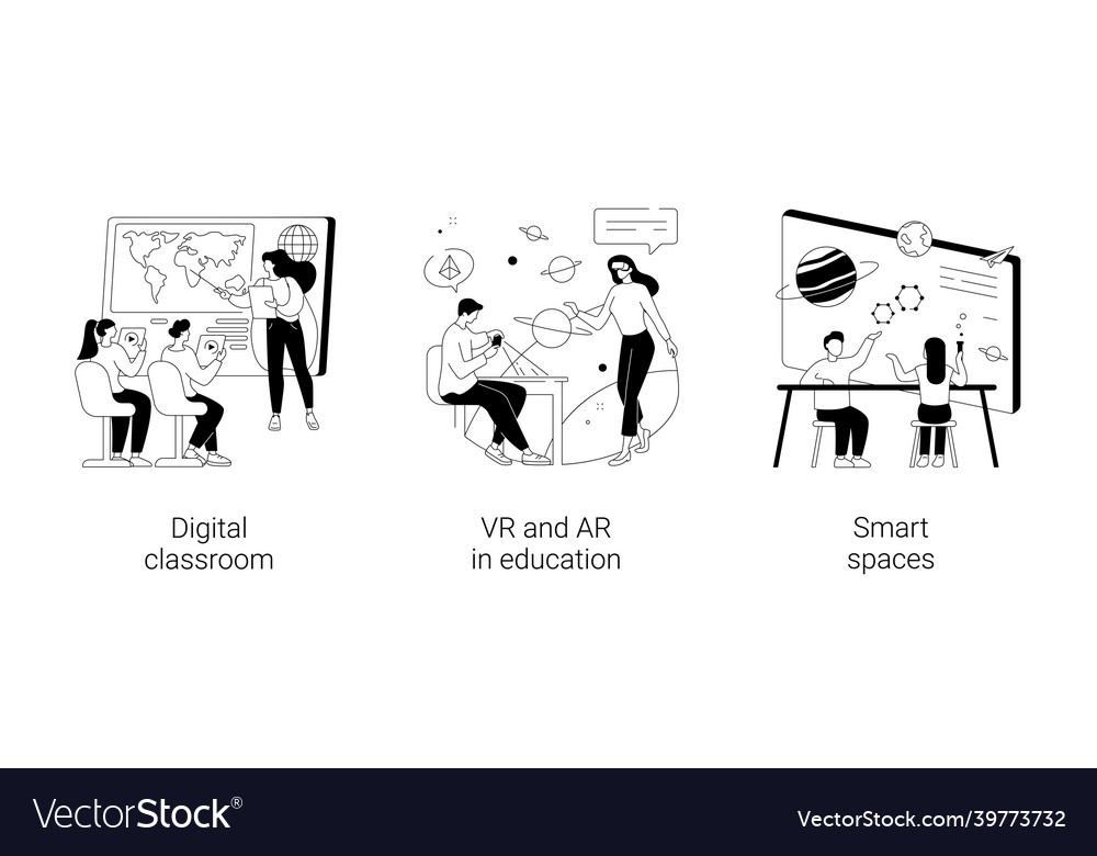 Interactive learning abstract concept Royalty Free Vector