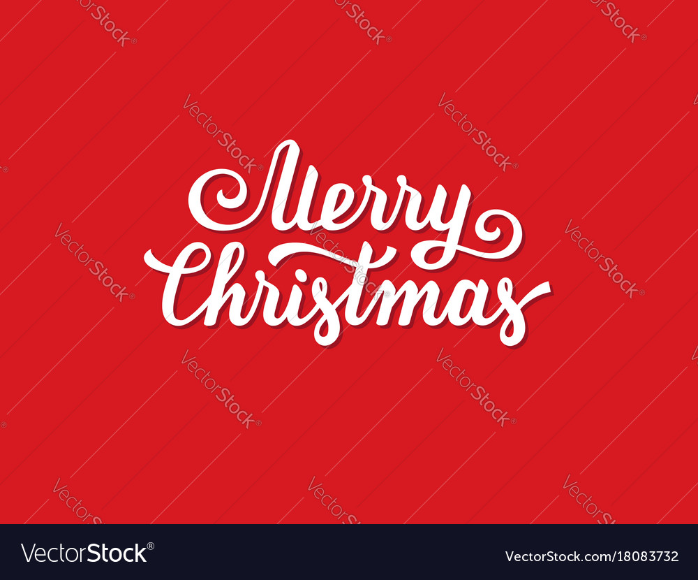 Merry christmas hand drawn lettering design Vector Image