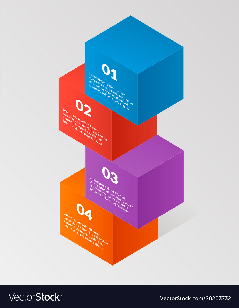 Modern isometric infographics blocks elements Vector Image