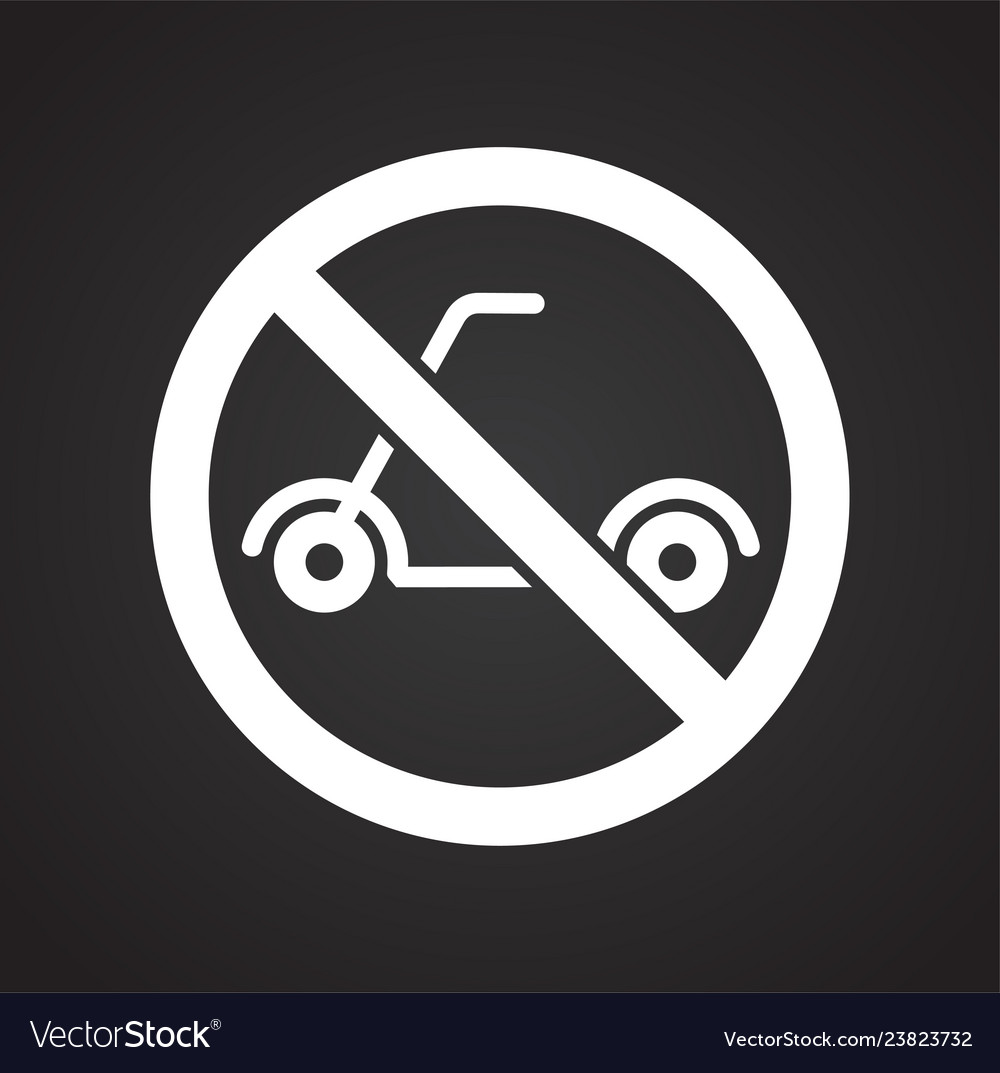 No scooter allowed sign on black background Vector Image