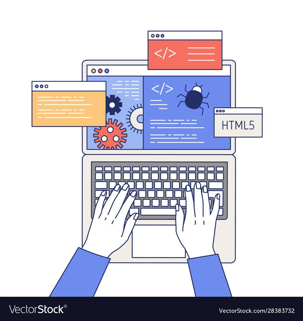 Professional programming outline Royalty Free Vector Image