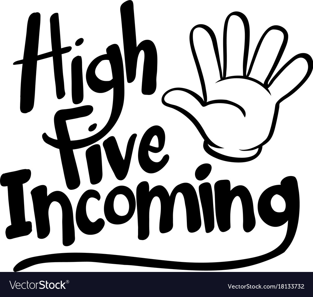 Word expression for high five Royalty Free Vector