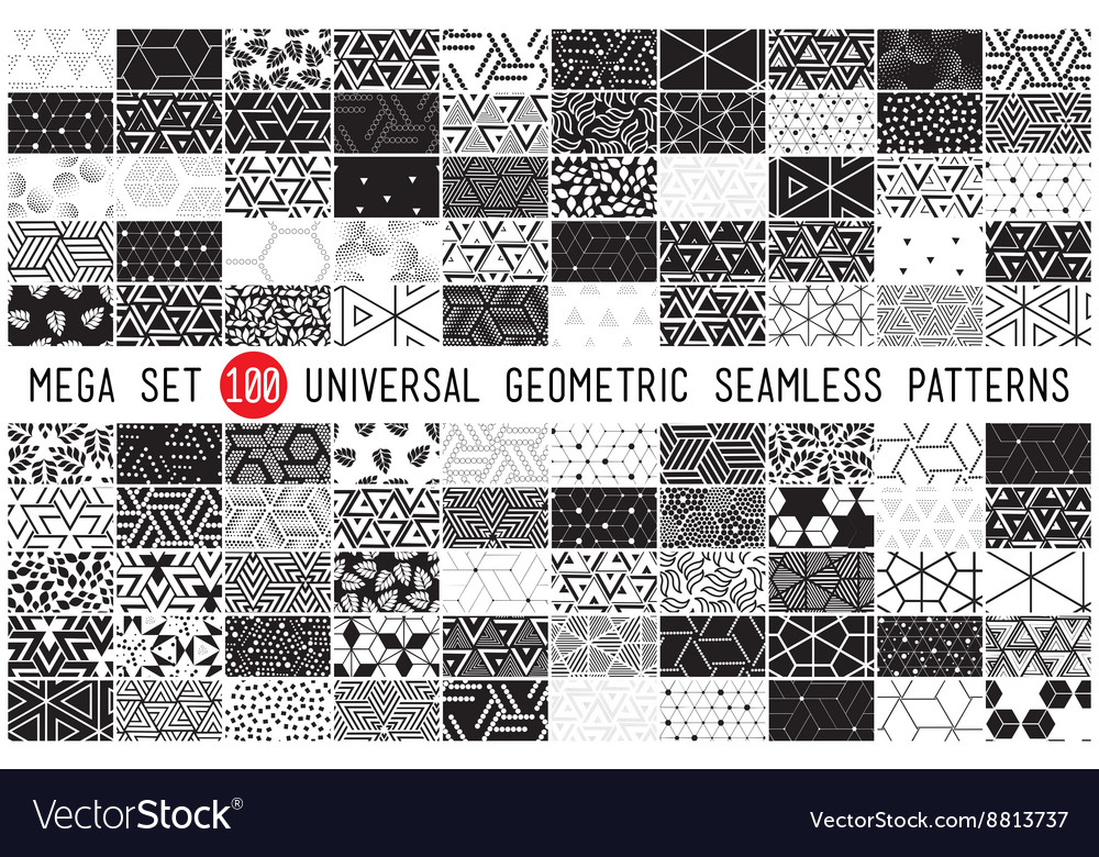100 universal different geometric seamless