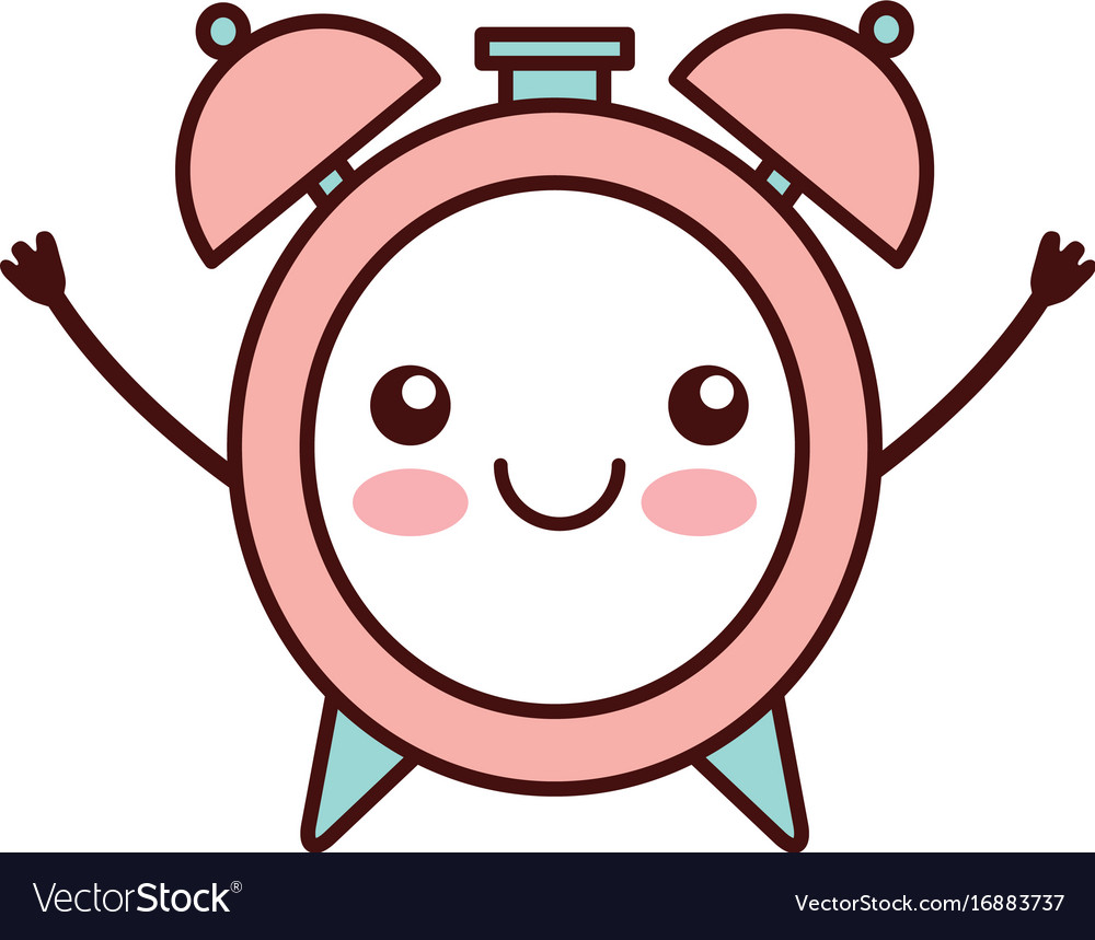 wallpapers Kawaii Clock Clipart vectorstock