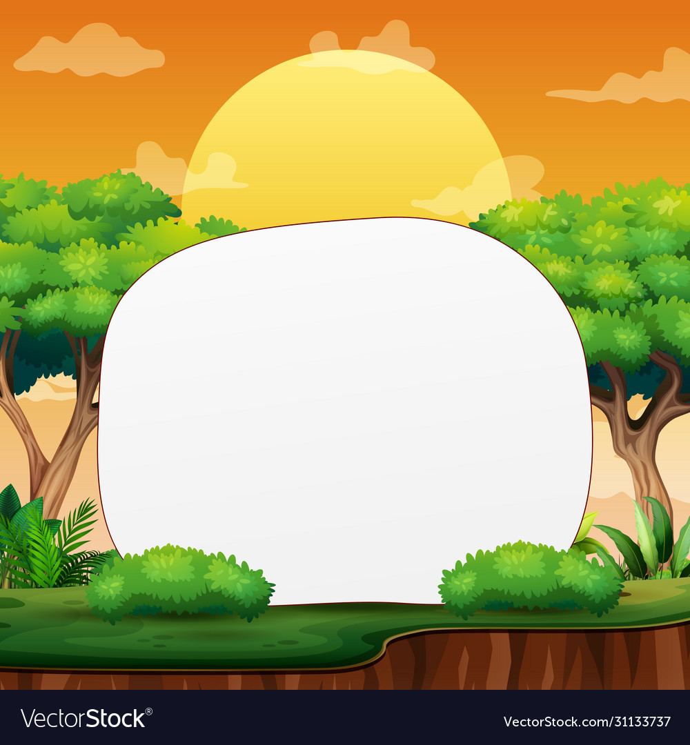 Border template with jungle background Royalty Free Vector