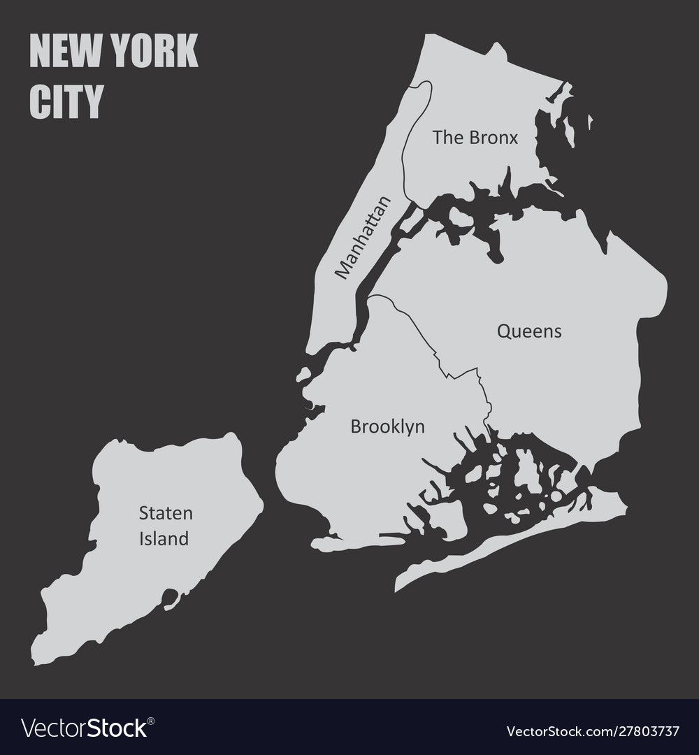 Map New York City Royalty Free Vector Image Vectorstock