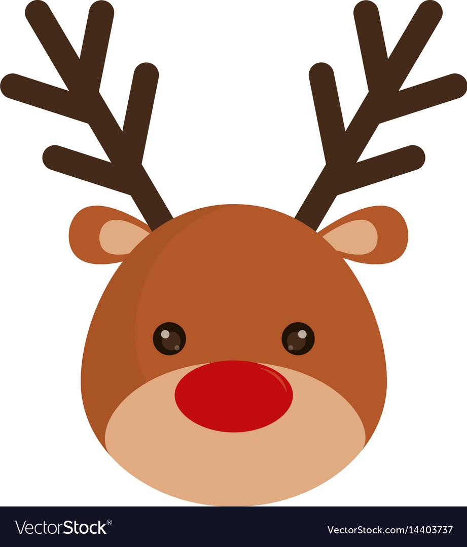 Rudolph deer icon Royalty Free Vector Image - VectorStock