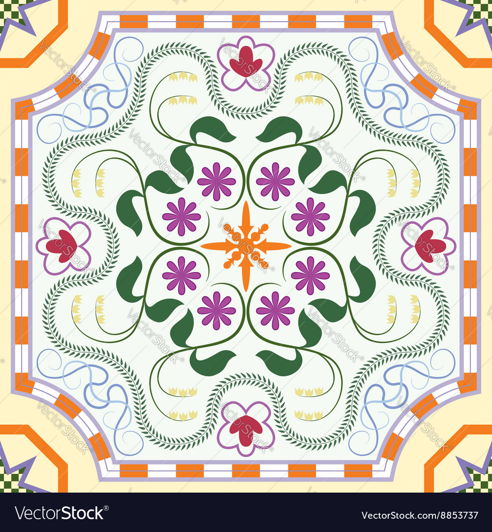 Seamless pattern with chinese ornament floral