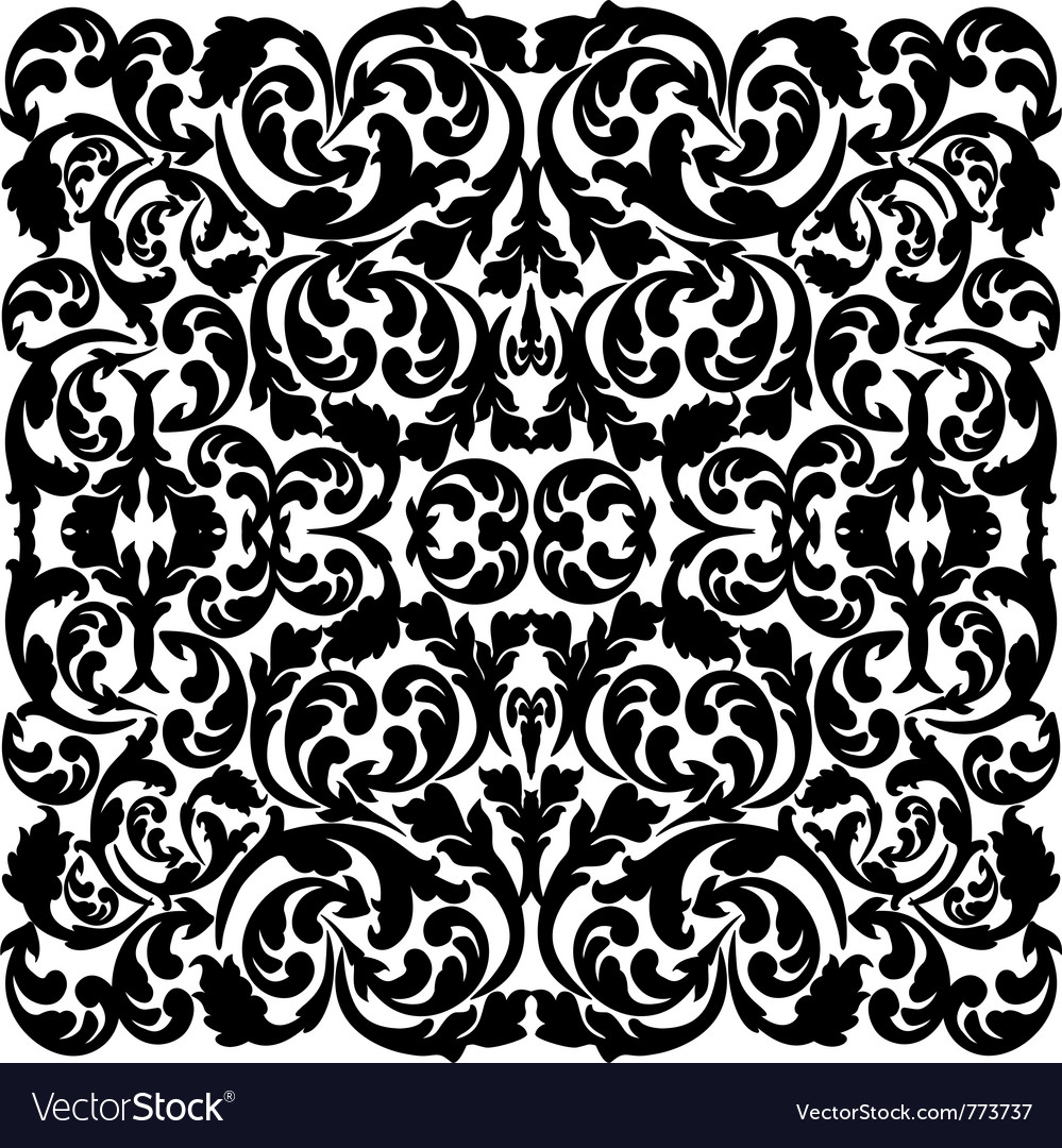 Silhouette Floral Ornaments Royalty Free Vector Image
