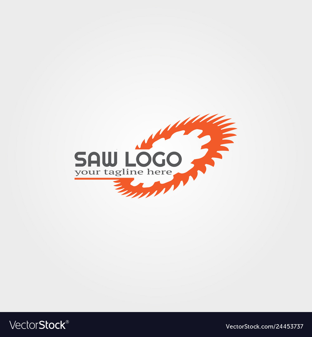 Wood saw logo template for business Royalty Free Vector