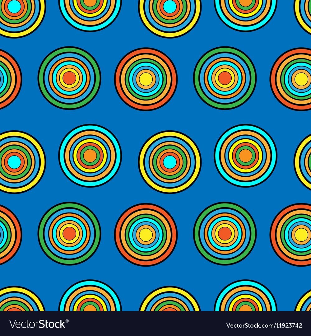 Blue and orange circles seamless pattern Vector Image