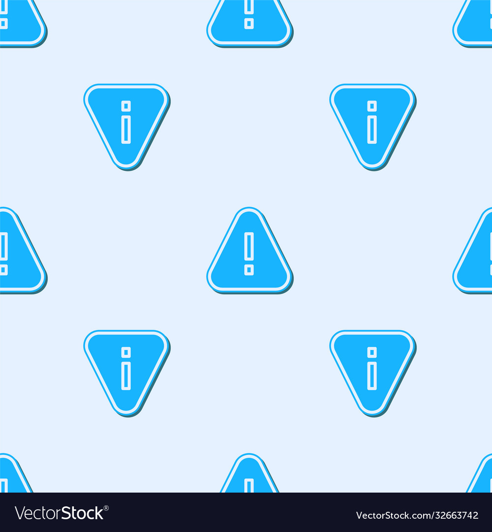 Blue line exclamation mark in triangle icon Vector Image