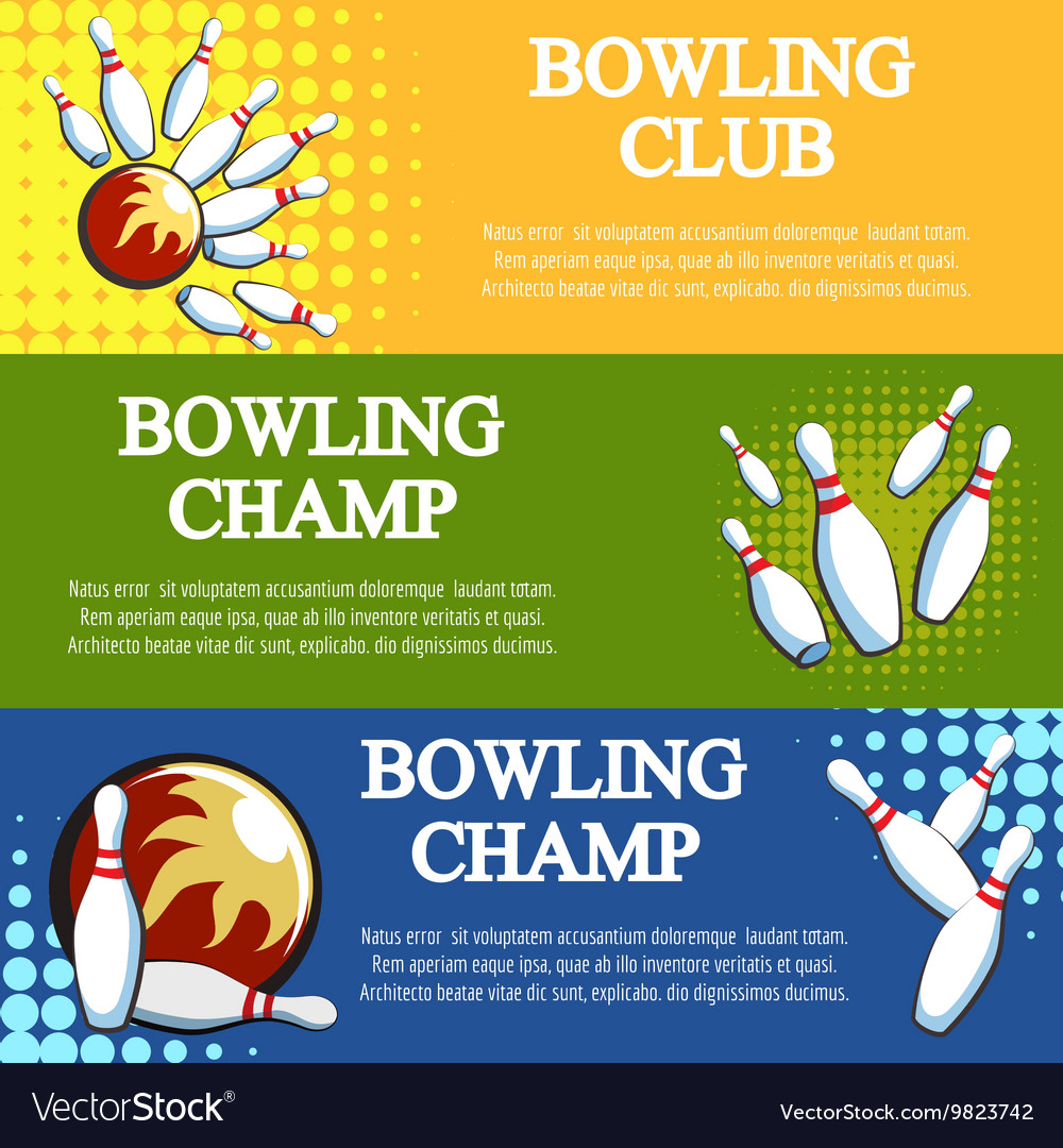 Bowling banners set Royalty Free Vector Image - VectorStock