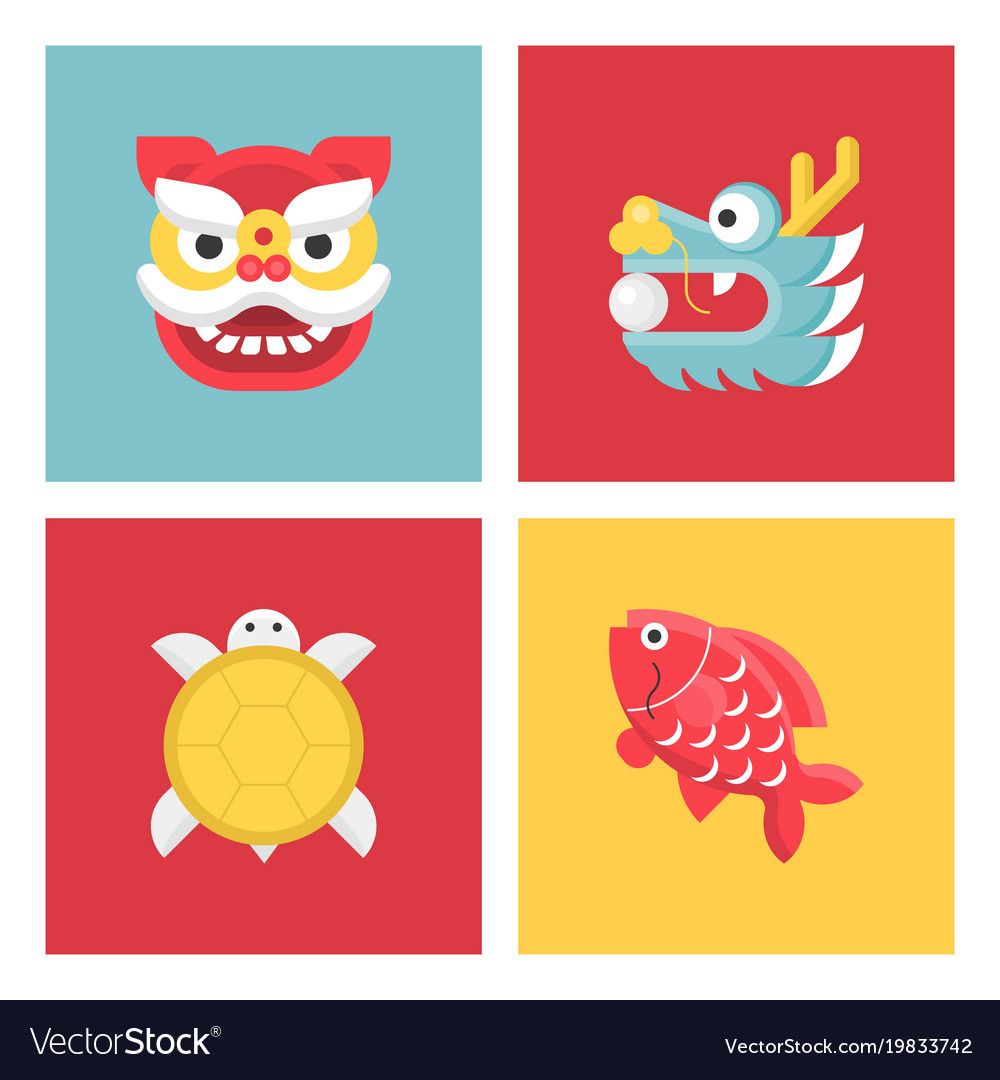 Chinese New Year Lucky Animal Sign Royalty Free Vector Image