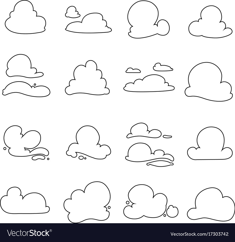 Clouds shapes Royalty Free Vector Image - VectorStock