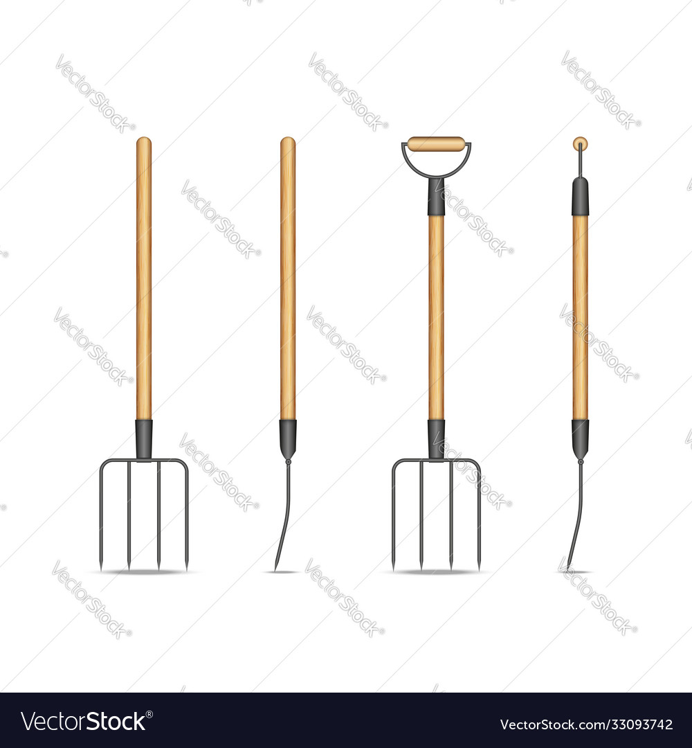 Pitchfork isolated on white background side