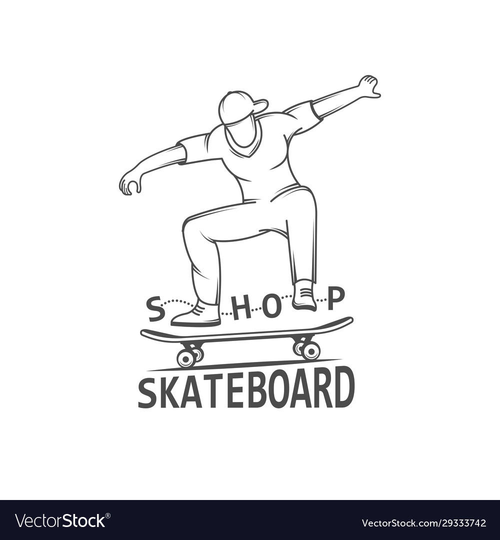 Skateboard shop logotype Royalty Free Vector Image