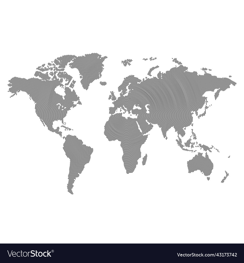 Wave world map vector image Wave world map