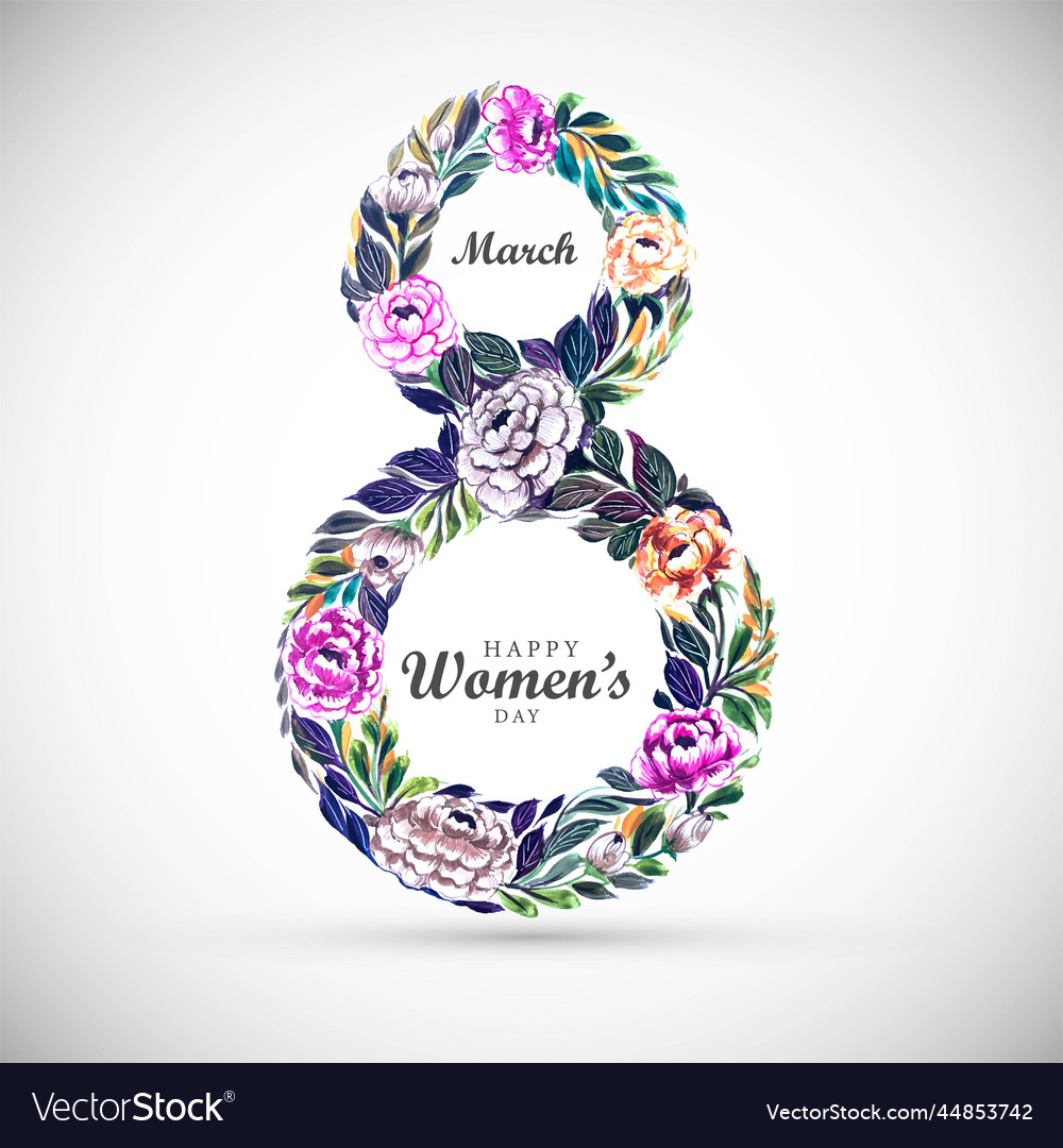 Women day background with frame flowers 8 march Vector Image