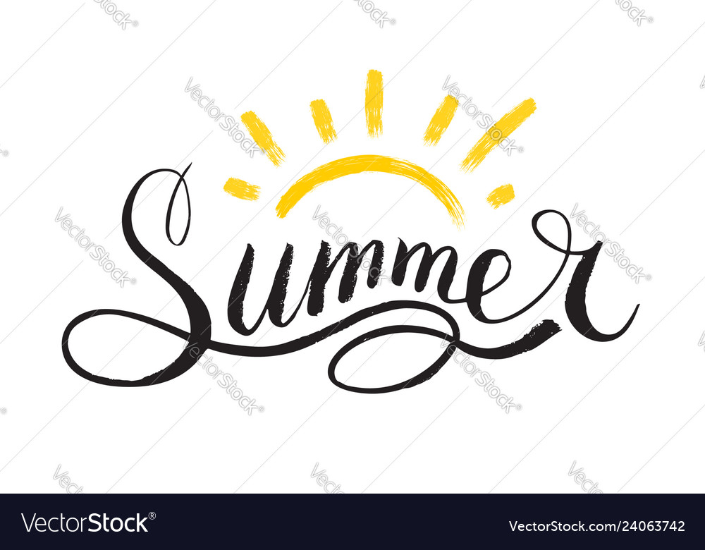 word-summer-in-style-calligraphy-or-doodle-vector-image