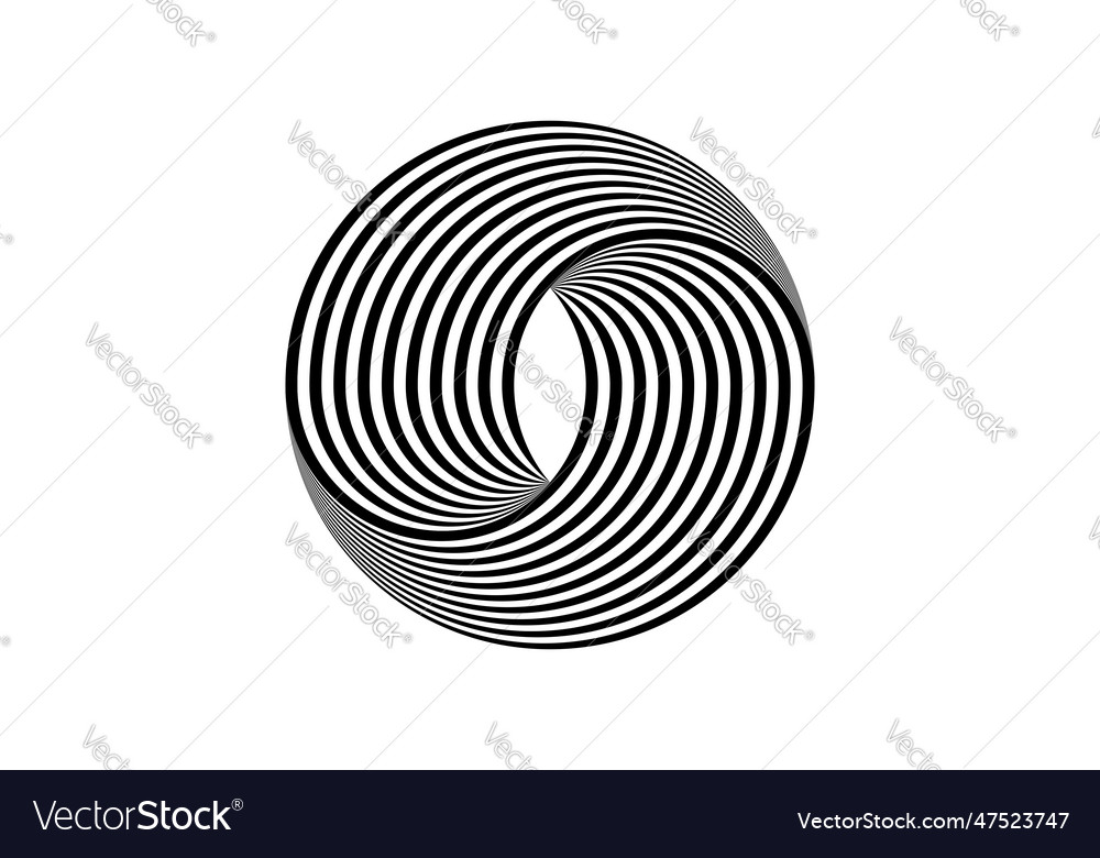 3d logo design abstract illusion circles op art Vector Image