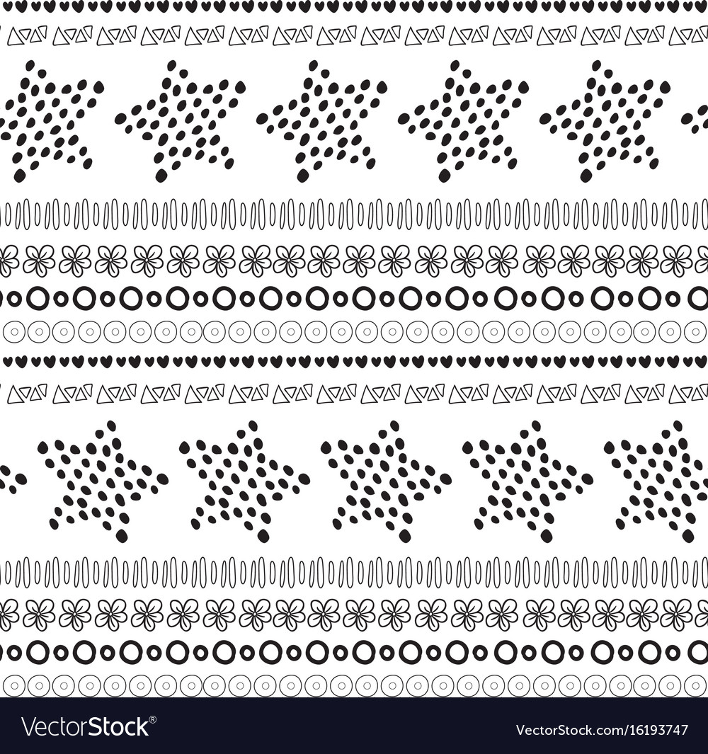 Black and white ethnic seamless pattern