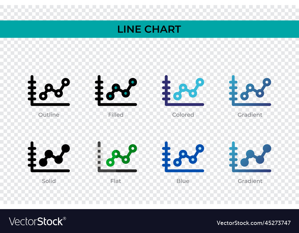 Line chart icon in different style