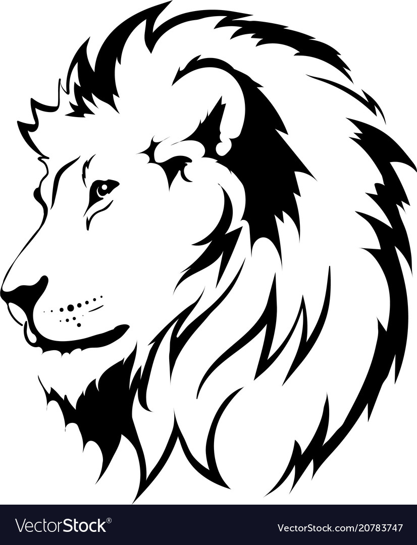 Lion head in interpretation 16 Royalty Free Vector Image