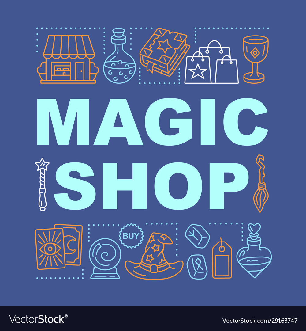 Magic shop word concepts banner witch store