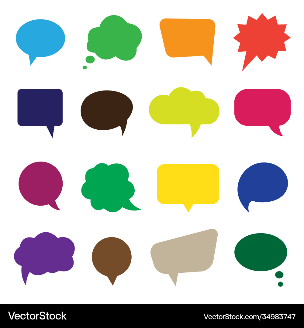 Set blank empty speech bubbles Royalty Free Vector Image