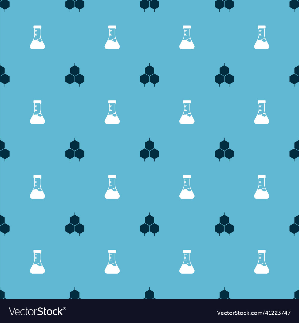 Set chemical formula and test tube on seamless